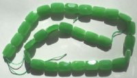 16 inch strand of 14x11mm Faceted Chiclet Green Apple Quartz